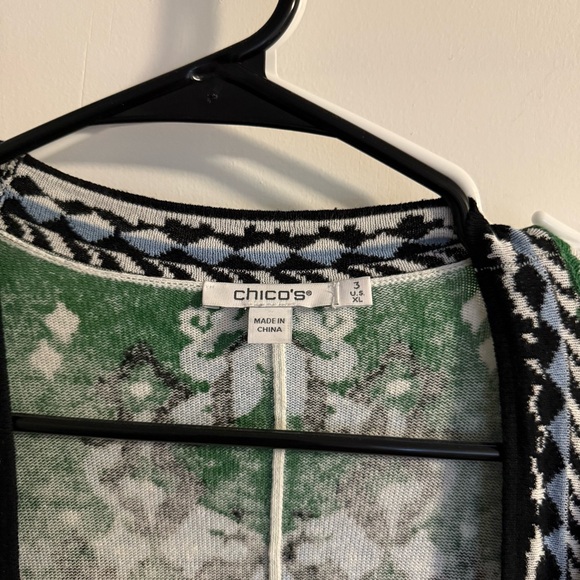Chico’s Linen-Blend Ikat Jacquard Kimono. Size 3. XL - Picture 5 of 7